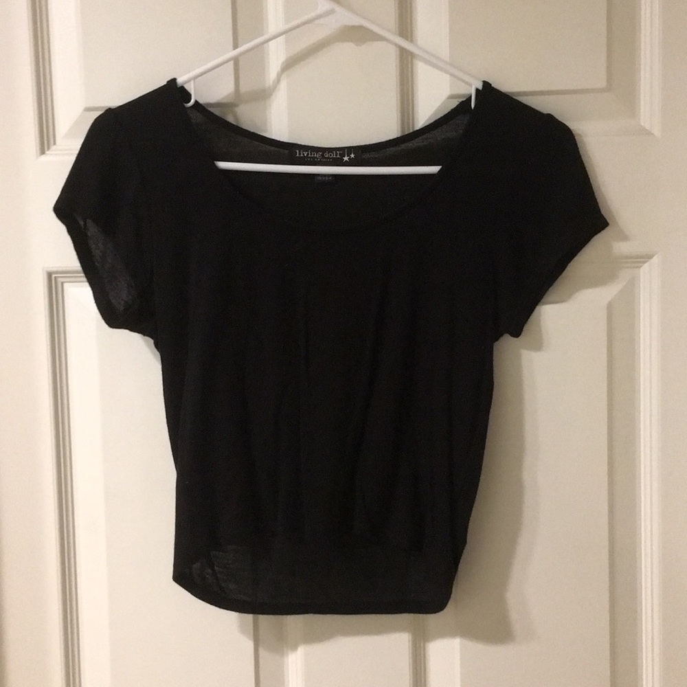 Plain black cropped top